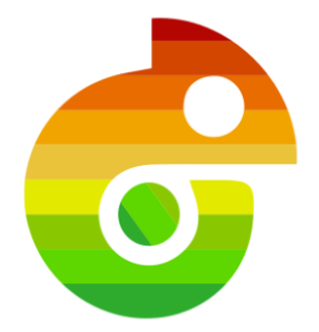 Logo picto caméléon fond blanc